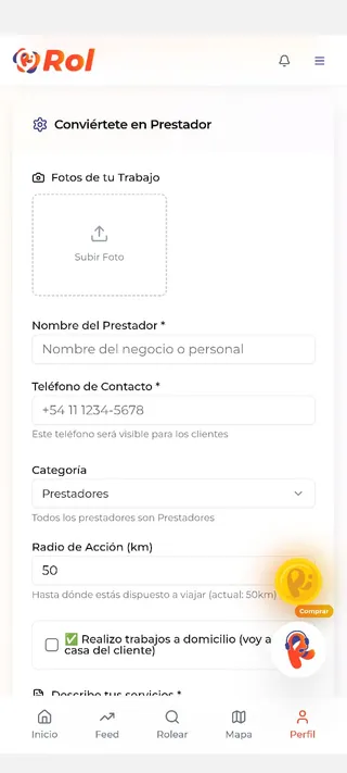 Si no encontrás tu perfil, ¡creá uno nuevo! - Ingresa de manera sencilla y rápida tus datos.